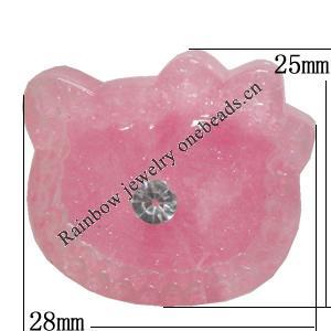 Resin Cabochons, No Hole Headwear & Costume Accessory, The other side is Flat 25x28mm, Sold by Bag