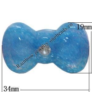 Resin Cabochons, No Hole Headwear & Costume Accessory, Bowknot The other side is Flat 34x19mm, Sold by Bag