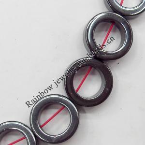 Non-Magnetic Hematite Beads, Donut, 12mm, Hole:about 0.6mm, Sold per 16-inch Strand
