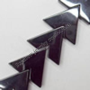 Non-Magnetic Hematite Beads, Triangle, 17x16mm, Hole:about 0.6mm, Sold per 16-inch Strand