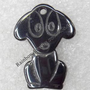 Non-Magnetic Hematite Pendants, Dog, 18x25mm, Hole:Approx 2mm, Sold by Bag