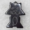 Non-Magnetic Hematite Pendants, Cat, 19x25mm, Hole:Approx 2mm, Sold by Bag