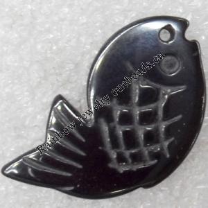 Non-Magnetic Hematite Pendants, Fish, 30x17mm, Hole:Approx 2mm, Sold by Bag