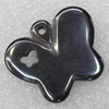 Non-Magnetic Hematite Pendants, Butterfly, 26x22mm, Hole:Approx 1mm, Sold by Bag
