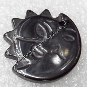 Non-Magnetic Hematite Pendants, 22x23mm, Hole:Approx 1mm, Sold by Bag