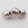 Jewelry findings, CCB plastic Beads Platina plated, Faceted Round 4mm Hole:1mm, Sold by KG