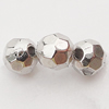 Jewelry findings, CCB plastic Beads Platina plated, Faceted Round 5mm Hole:1mm, Sold by KG