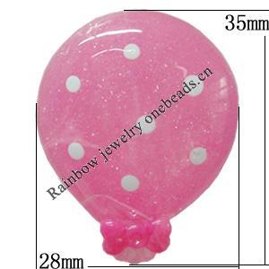 Resin Cabochons, No Hole Headwear & Costume Accessory, The other side is Flat 35x28mm, Sold by Bag