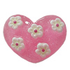 Resin Cabochons, No Hole Headwear & Costume Accessory, Heart The other side is Flat 29x21mm, Sold by Bag