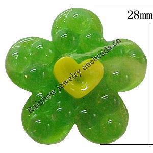 Resin Cabochons, No Hole Headwear & Costume Accessory, Flower The other side is Flat 28mm, Sold by Bag
