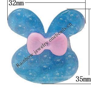 Resin Cabochons, No Hole Headwear & Costume Accessory, Head The other side is Flat 32x35mm, Sold by Bag