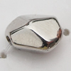 Jewelry findings, CCB plastic Beads Platina plated, Nugget 10x8mm Hole:1.5mm, Sold by KG