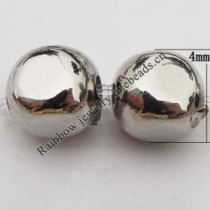 Jewelry findings, CCB plastic Beads Platina plated, 4mm Hole:0.5mm, Sold by KG
