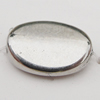 Jewelry findings, CCB plastic Beads Platina plated, Flat Oval 11x8mm Hole:1mm, Sold by KG