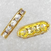 A Rhinestone，18x7x4mm，Hole:Approx 2mm, Sold by Bag