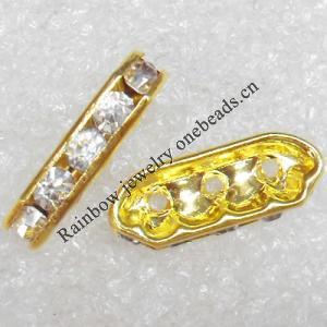 A Rhinestone，18x7x4mm，Hole:Approx 2mm, Sold by Bag