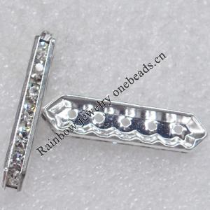 A Rhinestone，35x8x5mm，Hole:Approx 2mm, Sold by Bag