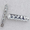 A Rhinestone，35x8x5mm，Hole:Approx 2mm, Sold by Bag