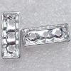 A Rhinestone，Rectangle, 19x8x3mm，Hole:Approx 2mm, Sold by Bag