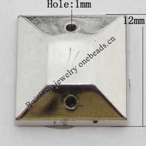 CCB Cabochons With Hole, With Costume or Headwear, Faceted Square 12mm Hole:1mm, Sold by KG
