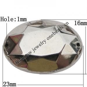 CCB Cabochons With Hole, With Costume or Headwear, Faceted Flat Oval 16x23mm Hole:1mm, Sold by KG