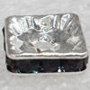 A Rhinestone，Square, 10mm，Hole:Approx 1.5mm, Sold by Bag