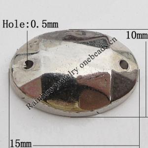 CCB Cabochons With Hole, With Costume or Headwear, Faceted Flat Oval 10x15mm Hole:0.5mm, Sold by KG