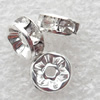 A Rhinestone，Rondelle, 12mm，Hole:Approx 2mm, Sold by Bag
