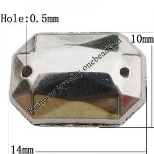 CCB Cabochons With Hole, With Costume or Headwear, Polygon 14x10mm Hole:0.5mm, Sold by KG