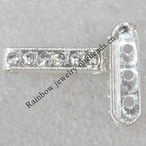 Rhinestone，20x6x5mm，Hole:Approx 2mm, Sold by Bag