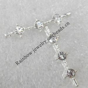 Rhinestone，28x6mm，Hole:Approx 2mm, Sold by Bag