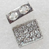 Rhinestone，12x9mm，Hole:Approx 1mm, Sold by Bag