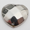 CCB Cabochons With Hole, With Costume or Headwear, Faceted Heart 14mm Hole:1mm, Sold by KG