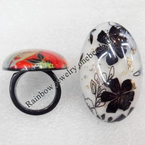 Resin Rings, Flat Oval, 30x45mm, Sold by PC
