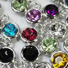 Jewelry findings CCB plastic Charm with Acrylic Crystal, Mixed color 11x15mm, Sold by Bag 