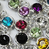 Jewelry findings CCB plastic Charm with Acrylic Crystal, Mixed color 13x18mm, Sold by Bag 