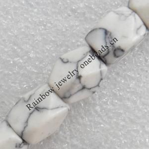 White Turquoise Beads, 8x12mm, Hole:Approx 1-1.5mm, Sold per 16-inch Strand