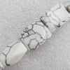 White Turquoise Beads, Faceted Rectangle, 15x20mm, Hole:Approx 1-1.5mm, Sold per 16-inch Strand