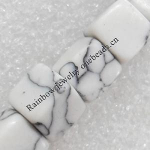 White Turquoise Beads, Cube, 10mm, Hole:Approx 1-1.5mm, Sold per 16-inch Strand