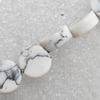 White Turquoise Beads, Flat Round, 9x4mm, Hole:Approx 1-1.5mm, Sold per 16-inch Strand