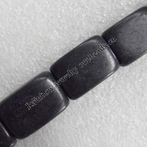 Black Turquoise Beads, Rectangle, 12x20mm, Hole:Approx 1-1.5mm, Sold per 16-inch Strand