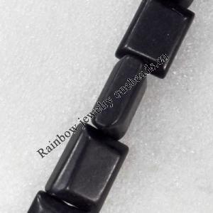 Black Turquoise Beads, Rectangle, 15x20mm, Hole:Approx 1-1.5mm, Sold per 16-inch Strand