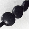 Black Turquoise Beads, Flat Round, 25x7mm, Hole:Approx 1-1.5mm, Sold per 16-inch Strand