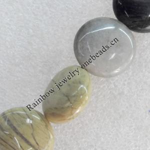 Natural Gemstone Beads, Flat Round, 34x8mm, Hole:About 1-1.5mm, Sold per 16-inch Strand