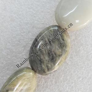 Natural Gemstone Beads, Flat Oval, 18x24mm, Hole:About 1-1.5mm, Sold per 16-inch Strand