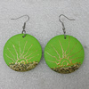 Wooden Earring，Flat Round 40mm, Sold by Group 