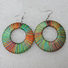 Wooden Earring，Flat Round 50mm, Sold by Group 