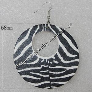 Wooden Earring，Flat Round 58mm, Sold by Group 