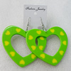 Resin Earring，Heart 67x72mm, Sold by Group 