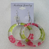 Resin Earring，Donut O:51mm I:35mm, Sold by Group 